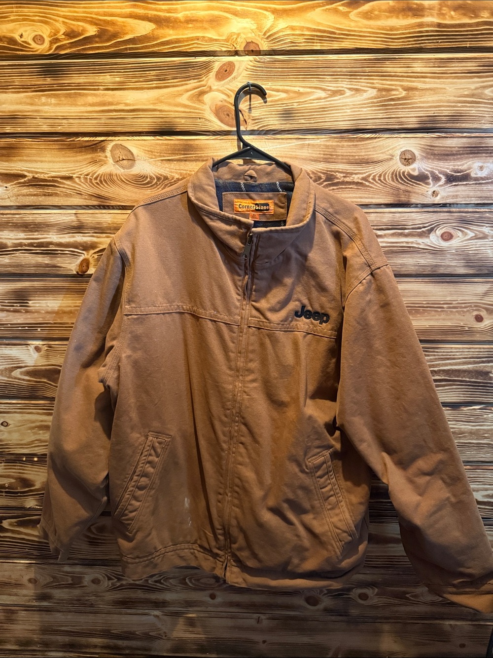 Jeep Men's Tan Zip-Up Lightweight Jacket